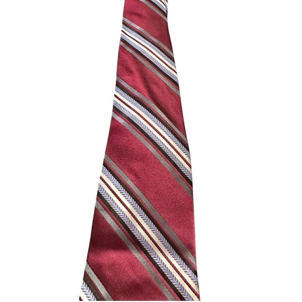 DC by Daniel Craig- Red Stiped 100% Silk Tie - Picture 3 of 9